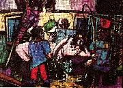 Max Beckmann cirkus caravan oil painting picture wholesale